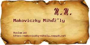 Makoviczky Mihály névjegykártya